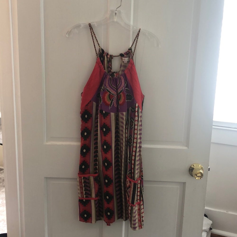 Colorful summer dress w/ embroidery